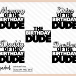 the birthday dude svg bundle, mommy daddy brother sister family birthday shirt eps png