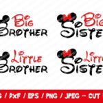 Little Sister, Big Sister, Little Brother, Big Brother, Mickey SVG, Mickey Cut File, Instant Download, Cricut & Silhouette, Mickey Head