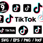 Tik Tok Logo Bundle, Tik Tok Vector, Tik Tok SVG, Tik Tok Cut File, Tik Tok PNG, Dxf, Vinyl, TShirt, Birthday, Phone, App, App Logo SVG