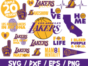 Lakers SVG Bundle, Los Angeles Lakers Svg, NBA Team Svg, Lakers Nation Shirt, Lakers Cricut, Basketball SVG, Mamba Mentality Svg, Lakers Dna