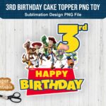 3rd Birthday Cake Topper PNG Toy