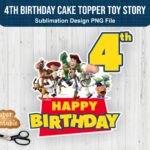 4th Birthday Cake Topper PNG Toy Story