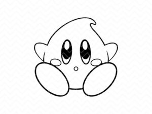 Kirby SVG Outline Luma Cut File