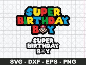 Super Mario Birthday Boy SVG