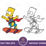 The Simpsons Skateboard SVG DXF PNG EPS Simpson Vector