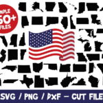 All 50 States SVG, States Cut File, United States Vector, USA Vector, Texas Svg, Florida Svg, California Svg, States Silhouette Cricut Vinyl