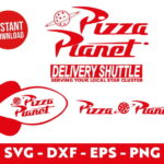 Pizza Planet SVG Bundle, Pizza Planet Logo Cut File, Instant Download, Toy Story SVG, Delivery Shuttle Serving Your Local Star Cluster