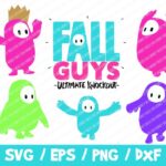 Fall Guys Bundle, Fall Guys Stencil Digital Download ClipArt Graphic Wall Deco Vector SVG PNG DXF, Eps, Vinyl, Video Game, Ultimate Knockout