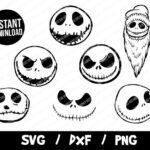 Jack Skellington Faces SVG, Halloween SVG, Nightmare Before Christmas Vector, Jack Skellington Cricut, Cut File, Jack Skellington T-Shirt