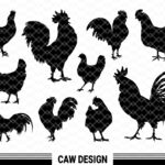 10 Chicken Silhouette SVG EPS Vector PNG DXF