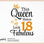 18th Birthday svg This Queen Makes 18 Look Fabulous png transparent