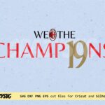 AC Milan Champions Serie A 2022 SVG PNG EPS Scudetto 2022 Vector FILE