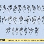 American Sign Language SVG Cut Files Hand Gesture Fingerspelling Vector