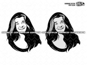 Janis Joplin Cartoon SVG EPS Vector PNG