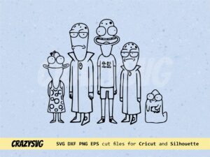 Jesse, Korvo, Terry, Yumyulack, The Pupa svg cut file outline art