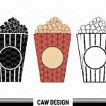 Pop Corn SVG Silhouette and layered vector