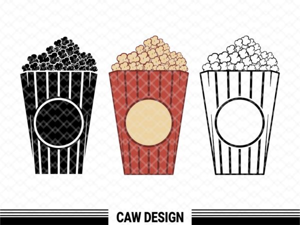 Pop Corn SVG Silhouette and layered vector