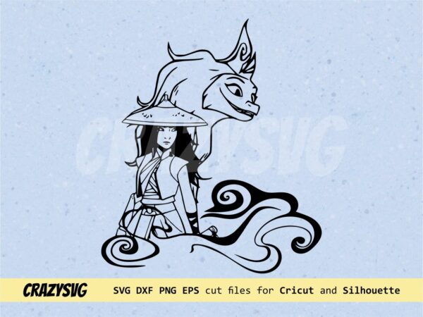 Raya and Sisu SVG Lineart The last dragon Vector EPS PNG DXF