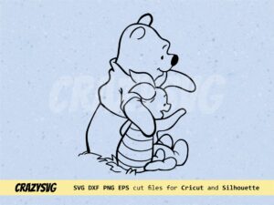 Winnie The Pooh outline clipart svg png file