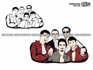 backstreet boys cartoon vector boy band svg