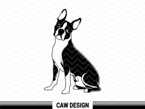 dog boston terrier svg file