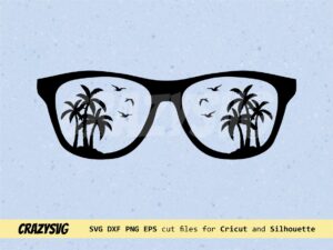 sunglasses with palm trees svg