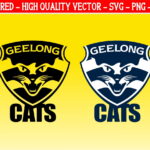 AFL Geelong Cats Logo SVG Cut Files Layered