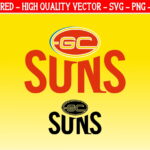 AFL Gold Coast Suns Logo SVG Cut Files Layered