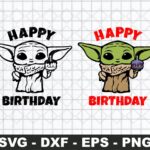 Baby Yoda Happy Birthday SVG