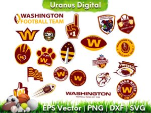 Football NFL Washington Football SVG Cricut Bundle