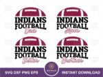 Indians Football Svg Sport Family Shirt Design