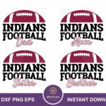 Indians Football Svg Sport Family Shirt Design