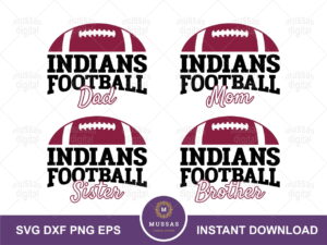 Indians Football Svg Sport Family Shirt Design