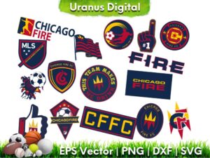 MLS Cut File Chicago Fire SVG Cricut Bundle