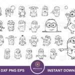 Minions Outline SVG Cut Files, EPS Vector