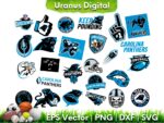 NFL Carolina Panthers Logo Cut Files Bundle