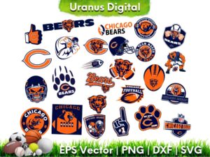 NFL Chicago Bears Cut Files Bundle Chicago SVG