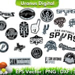 San Antonio Spurs Logo SVG File Black Retro EPS AI