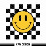 Smiley Face With Checkers SVG Cut Files Commercial Use file