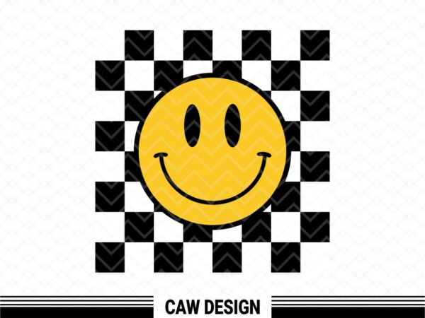 Smiley Face With Checkers SVG Cut Files Commercial Use file