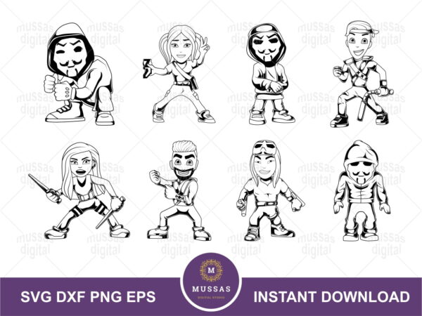 Spy Ninja Character Figure Vector Spy Ninja Outline SVG