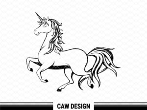 Unicorn Clipart SVG EPS Vector Unicorn Outline PNG file