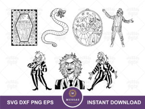 beetlejuice cartoon SVG Bundle Cricut Beetlejuice Outline Vector PNG