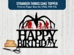 stranger things cake topper printable png