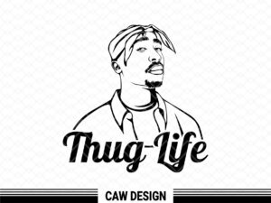 tupac svg thug life vector rapper singer svg eps file