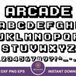 Arcade Font svg, Arcade Alphabet clipart, Arcade Game Inspired letters svg for cricut Silhouette