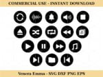 Audio Control Buttons, Music Player, Player Buttons SVG, DXF, PNG EPS