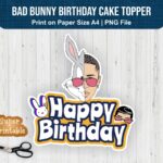 Bad Bunny birthday cake topper png