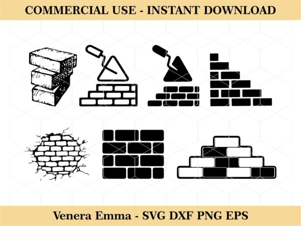 Brick Wall svg, Bricks Pattern clipart, Cricut