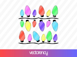 Bulb Lights Christmas Vector Layered Cut File